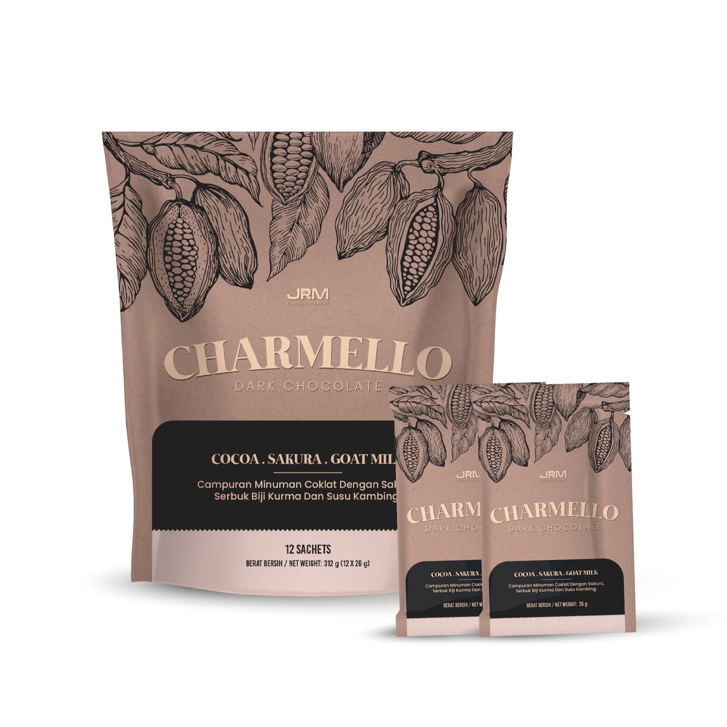 JRM Holistik Charmello Dark Chocolate | Premix Chocolate Drink