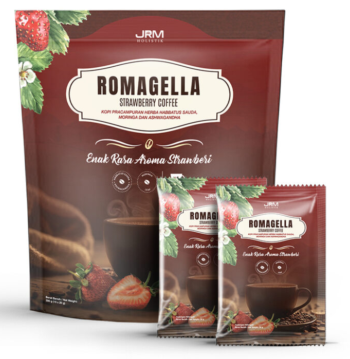 JRM Holistik Romagella Strawberry Coffee | Premix Coffee Drink